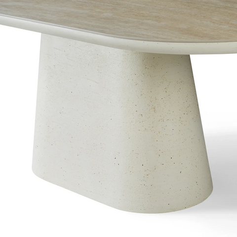 Selena Large Ivory & Travertine Dining Table – W200cm