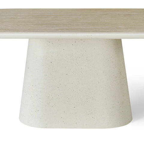 Selena Large Ivory & Travertine Dining Table – W200cm