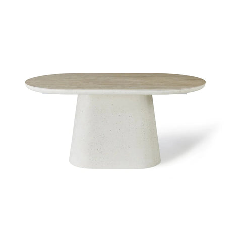 Selena Small Ivory & Travertine Dining Table – W160cm