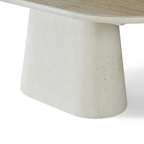 Selena Small Ivory & Travertine Dining Table – W160cm