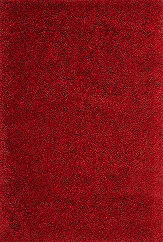 Serene Shaggy Soft Plain Rug, available in Charcoal, Cream, Grey, Gold, Beige, Pink, Red and Sage Green. Available in 5 sizes-Main Image-Red