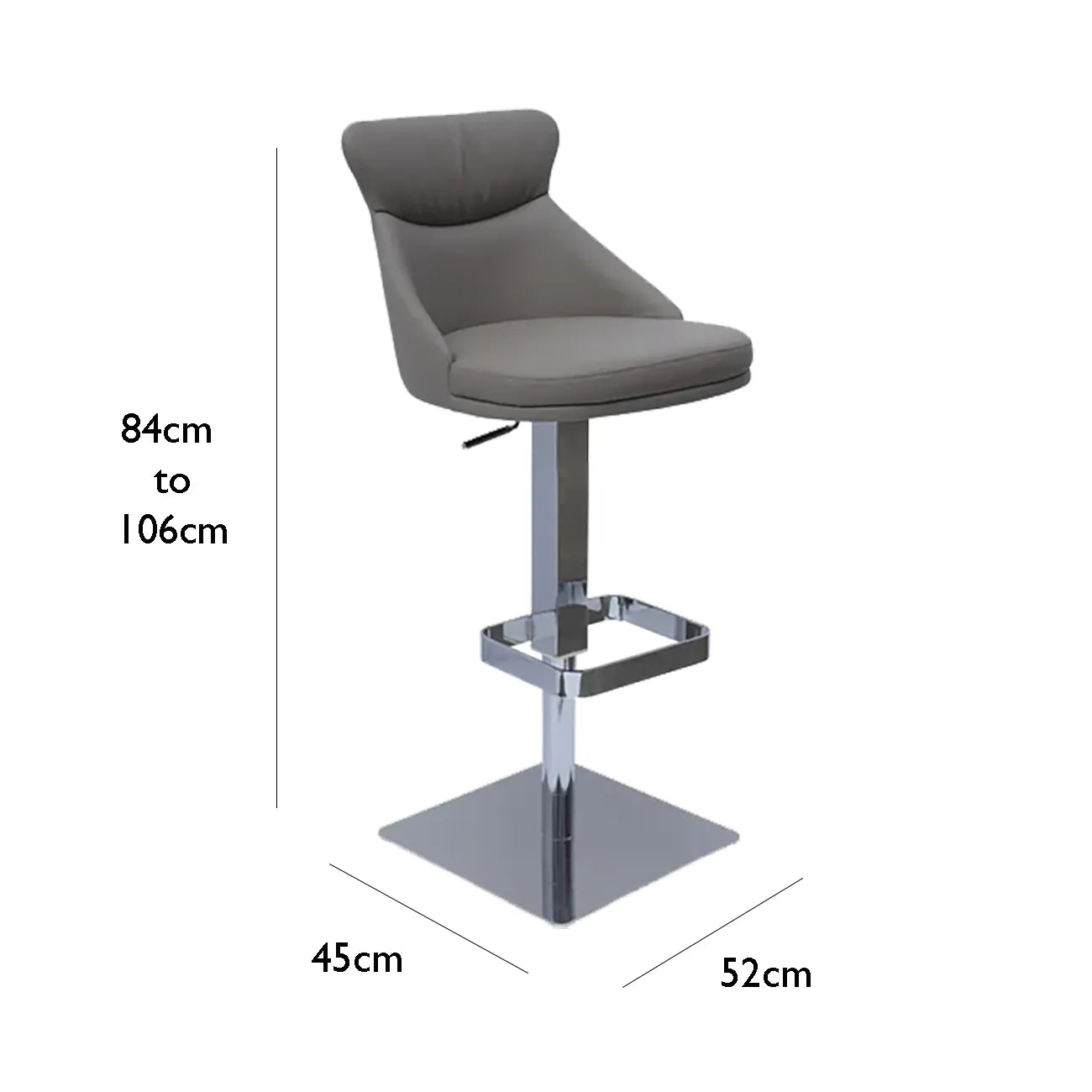 Sergio Taupe Leather Bar Stool - Set of 2