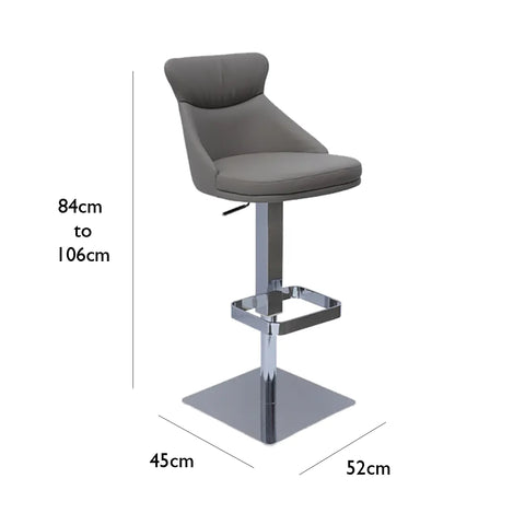 Sergio Taupe Leather Bar Stool - Set of 2