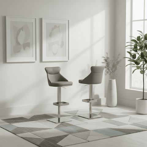 Sergio Leather Bar Stool - Set of 2