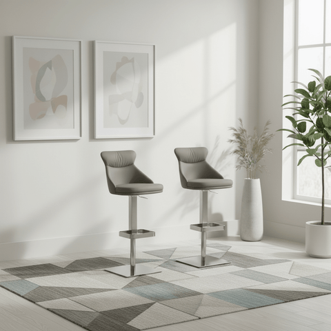 Sergio Leather Bar Stool - Set of 2