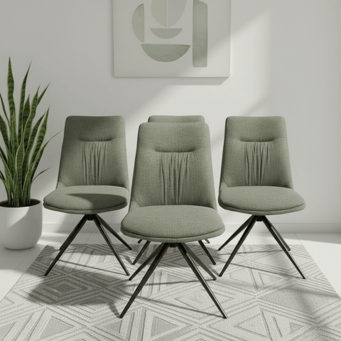 Set of 4 Sage Bosley Swivel Dining Chairs