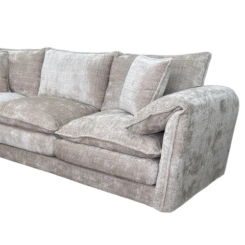 Arm Close up of Shaldon Beige Family Corner Sofa with Deep Cushioned Seating