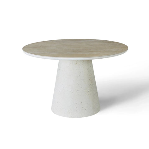 Shelby Ivory Travertine Dining Table 120cm