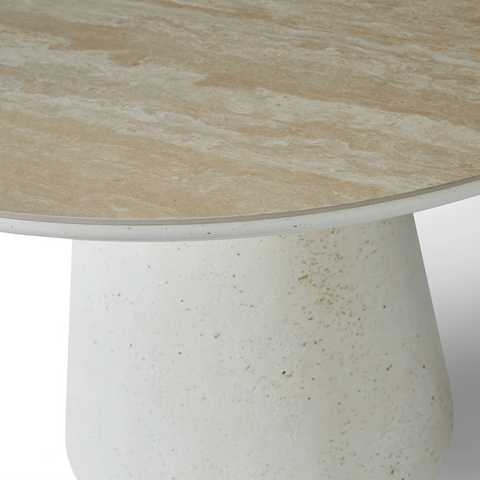 Shelby Ivory Travertine Dining Table 120cm