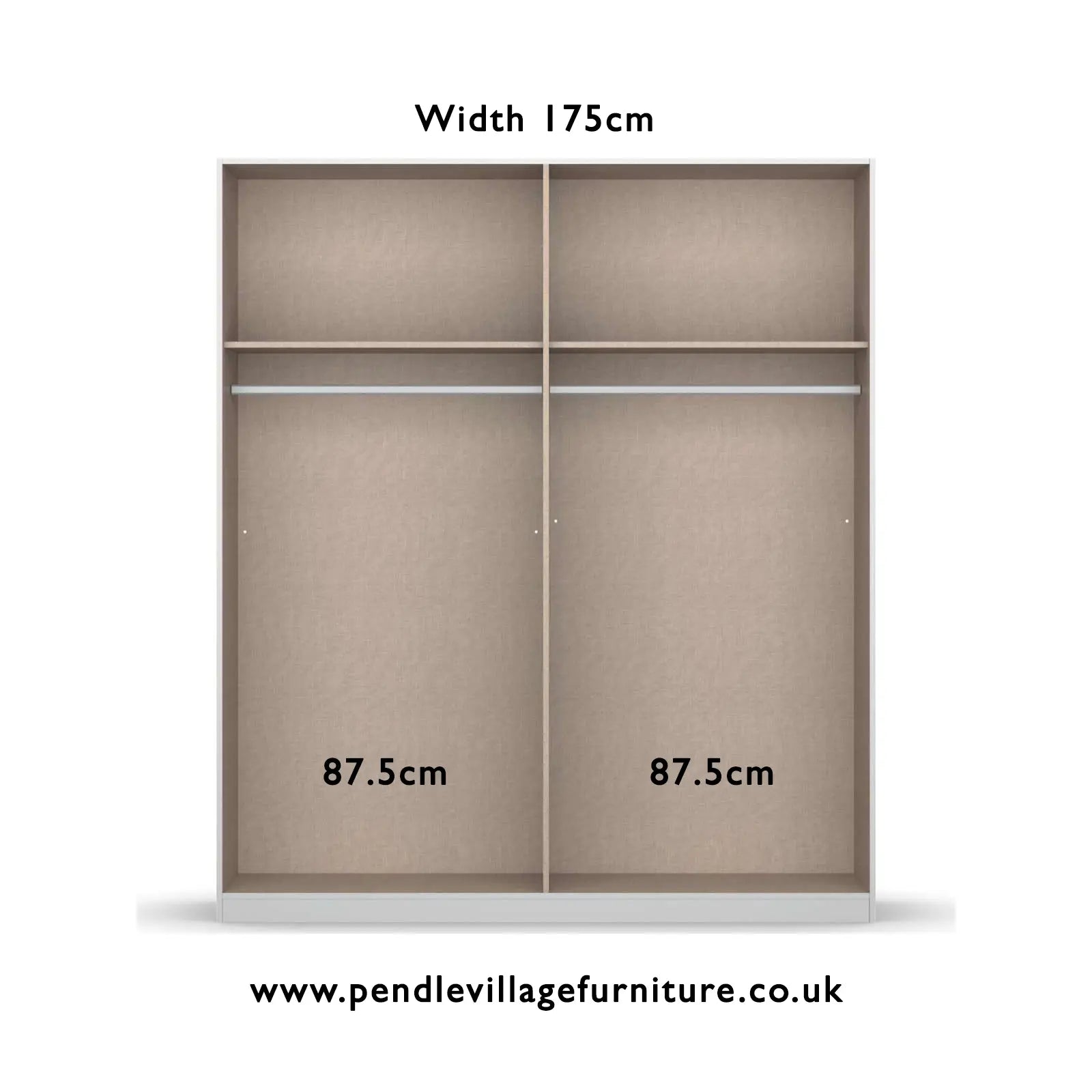Rauch Smart Small White Sliding Door Wardrobe, Dimensions: Width 175cm Height 197cm Depth 59 cm, Free Delivery and Assembly By Pendle Village Furniture - 008