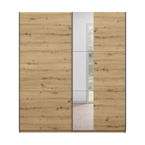 Rauch Smart Small Artisan Oak Sliding Door Wardrobe, Dimensions: Width 175cm Height 197cm Depth 59 cm, Free Delivery and Assembly By Pendle Village Furniture - 004