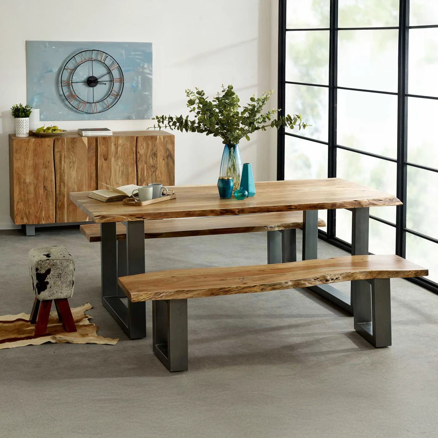 Sierra Live Edge Acacia Wood 2M Dining Table - Pendle Village Furniture