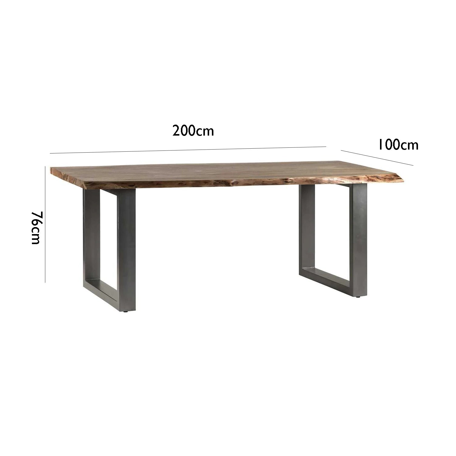Sierra Live Edge Acacia Wood 2M Dining Table - Pendle Village Furniture