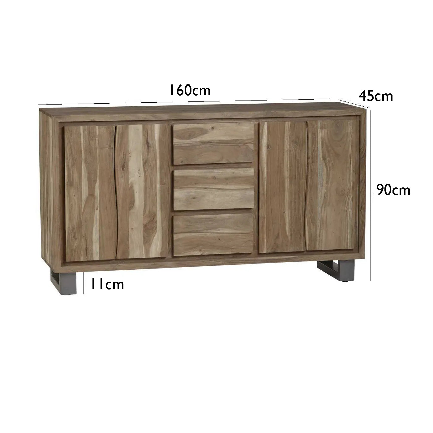 Sierra Live Edge Acacia Wood Extra Large Sideboard - Pendle Village Furniture