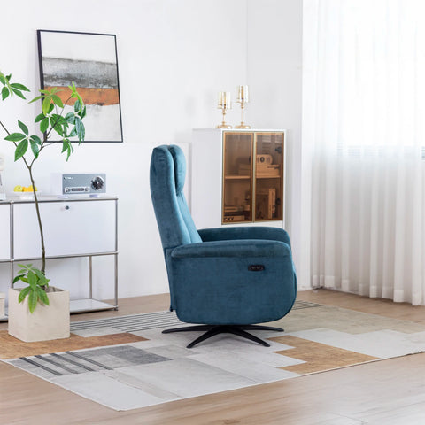 Skipton Ocean Blue Swivel Electric Recliner Chair - Pendle Village Furniture