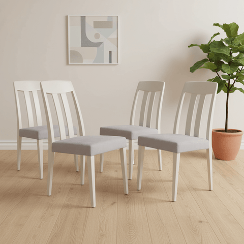 Skye Slat Back Set of 4 Taupe Dining Chairs