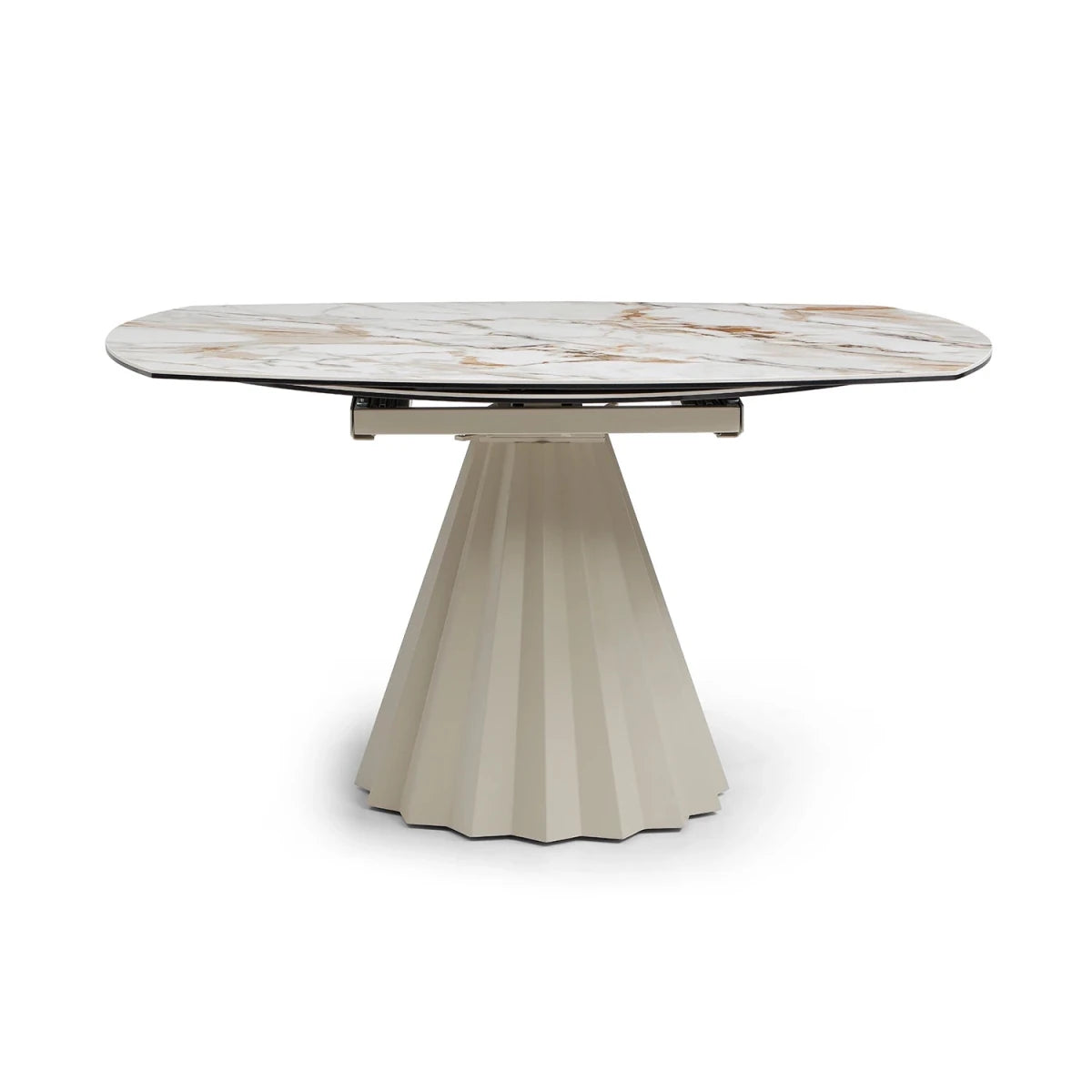 Modern round dining table pedestal base design