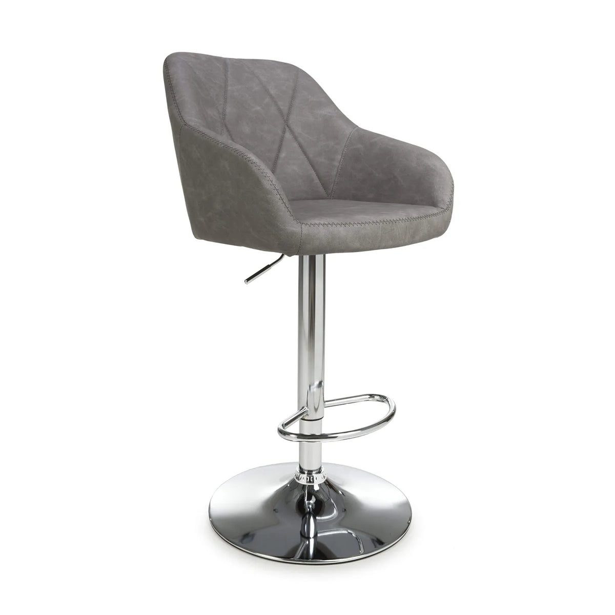 Sloan Curved Leather Effect Bar Stool – Pair of 2 - Pendle Village Furniture