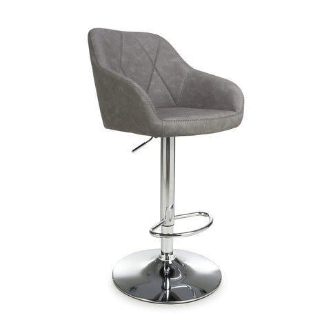 Sloan Curved Leather Effect Bar Stool – Pair of 2 - Pendle Village Furniture