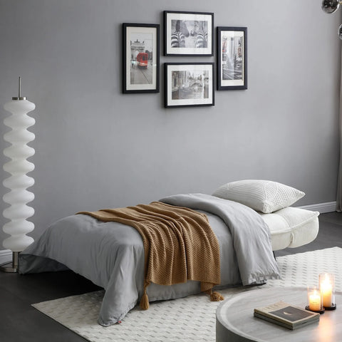 Sofia Cream Fabric 3 Seater Sofa Bed, also available in Grey - Sofa into Bed 
