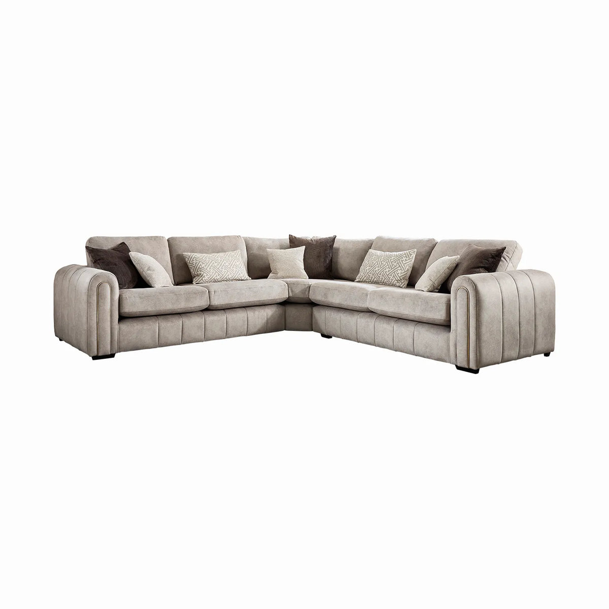 Soho Gemini Stone Fabric Corner Sofa