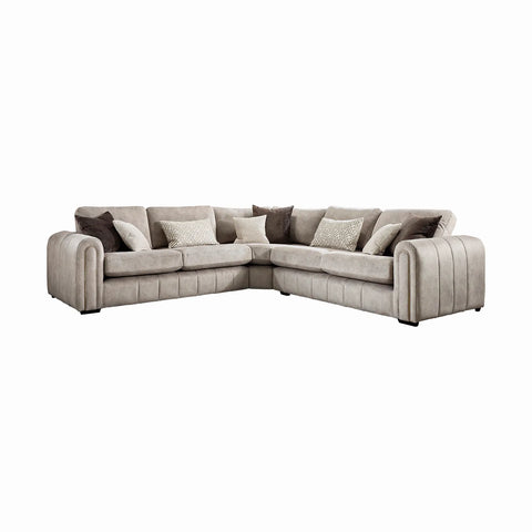 Soho Gemini Stone Fabric Corner Sofa