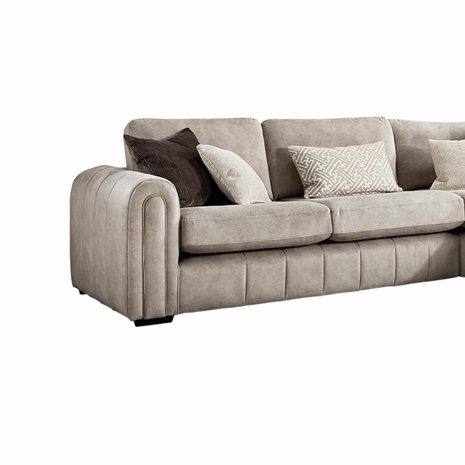 Soho Gemini Stone Fabric Corner Sofa