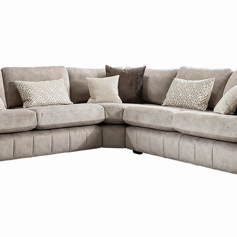 Soho Gemini Stone Fabric Corner Sofa