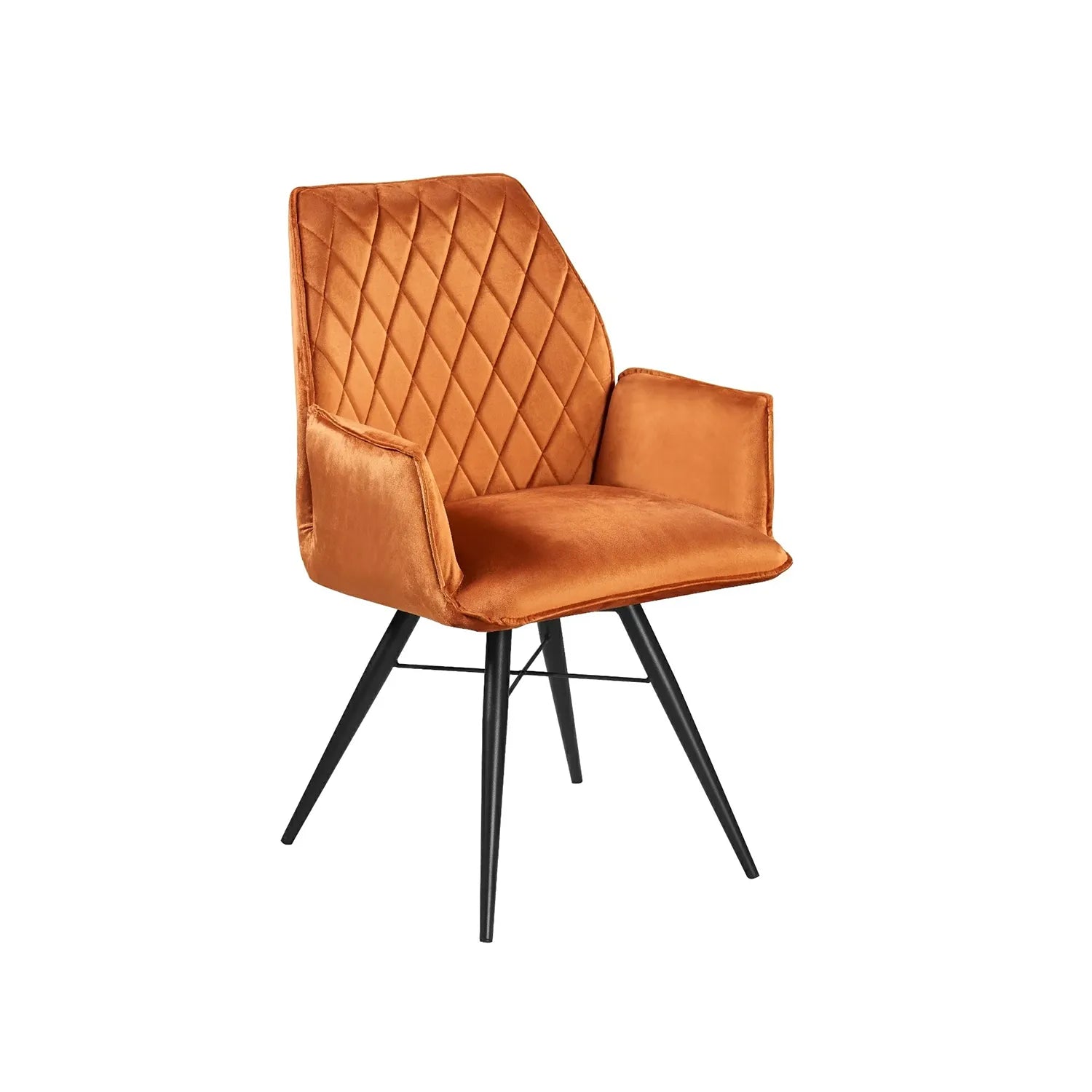 Solaris Burnt Orange Velvet  Set of 4  dining chairs, free delivery