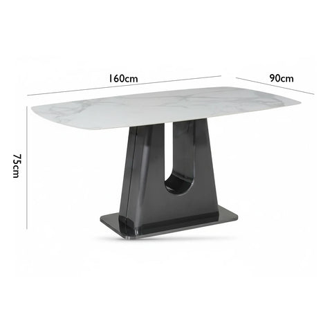 Solo White Sintered Stone Dining Table with Porto Swivel Dining Chairs - Pendle Village Furniture