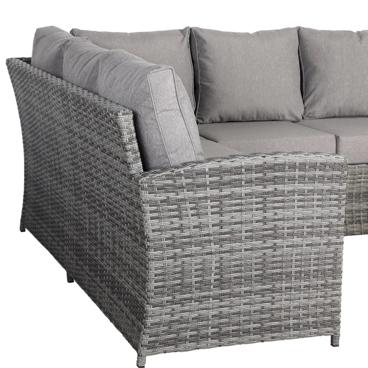 Powder-coated galvanised steel frame for outdoor durability.