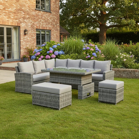 Solvex left-hand corner dining set with spacious outdoor seating.