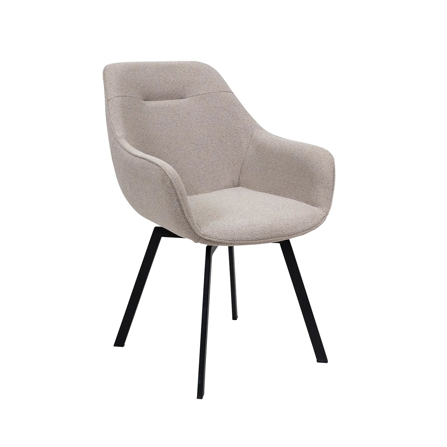 Sorento Stone Fabric 180° Swivel Dining Armchair – Set of 4 - Pendle Village Furniture