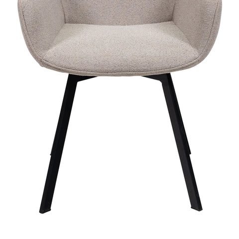 Sorento Stone Fabric 180° Swivel Dining Armchair – Set of 4 - Pendle Village Furniture