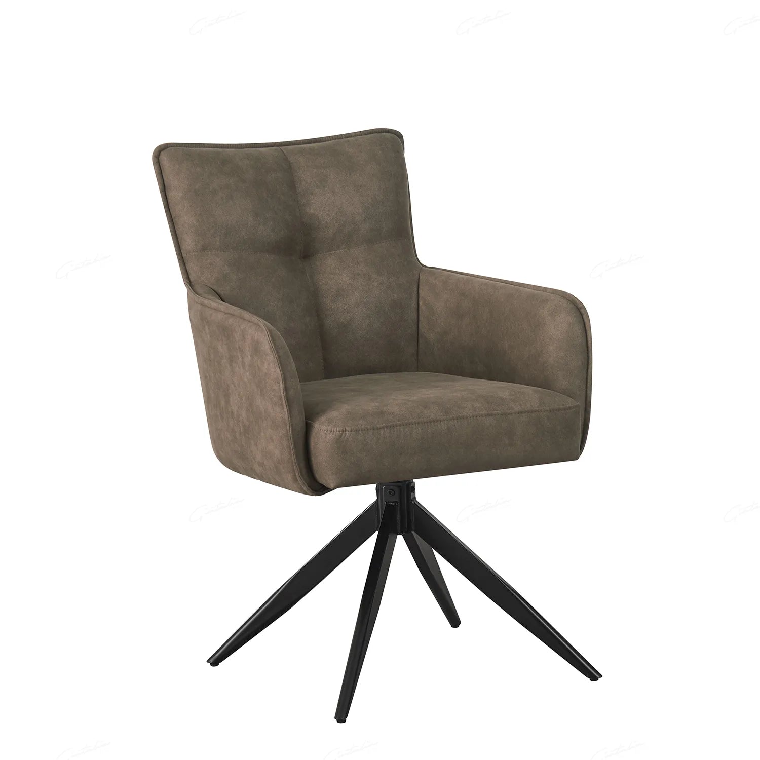 Sorrento Vintage Taupe Suede Arm Dining Chairs