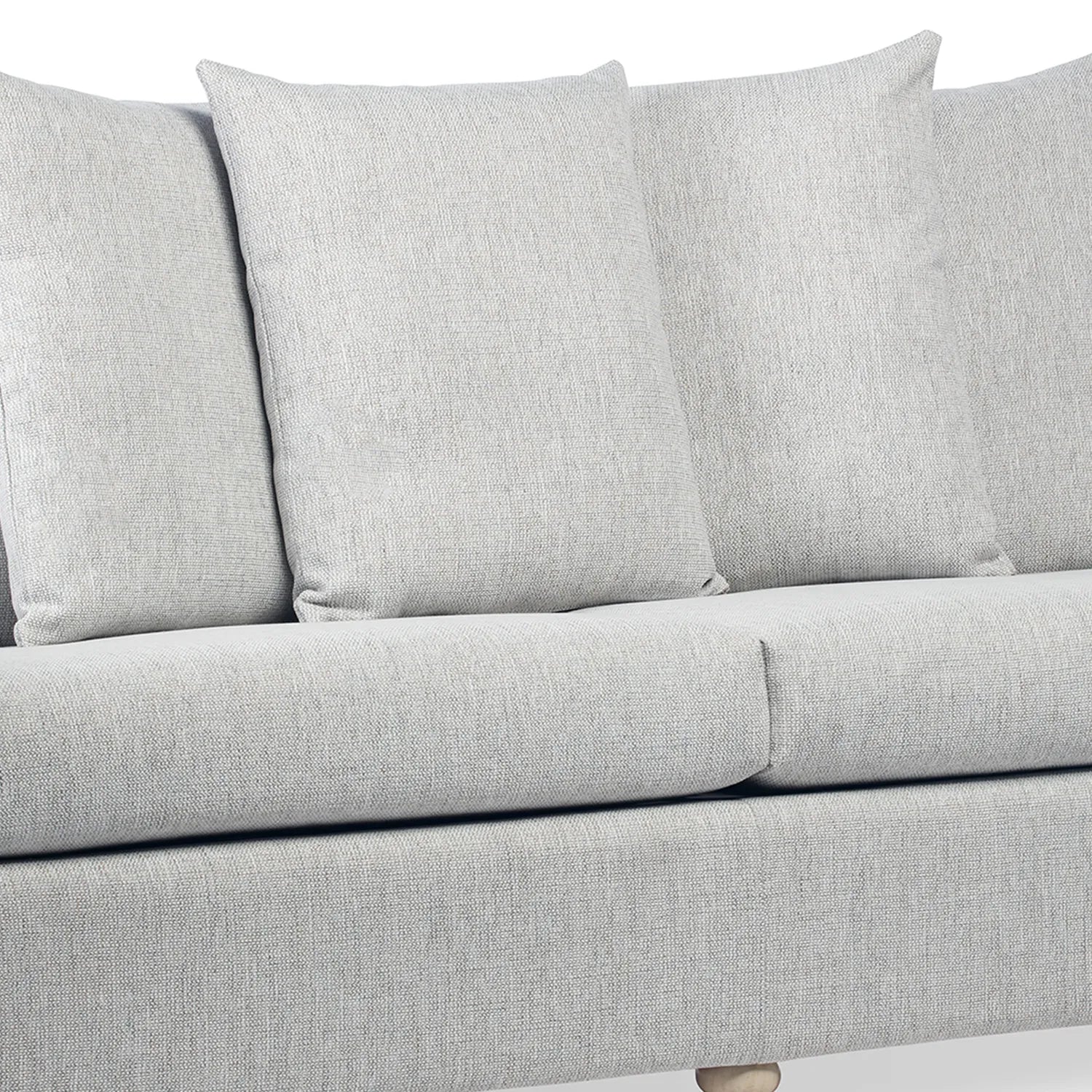 Desser Samford Rattan 3 Seater Sofa with Scatter Cushions in Pebble Fabric. Also available in 2 Seater, Swivel Chair, Swivel Rocker, Armchair and Footstool. Style with matching Coffee Table and Lamp Table. Choose from a variety of fabrics - Close Up of Scatter Cushions 