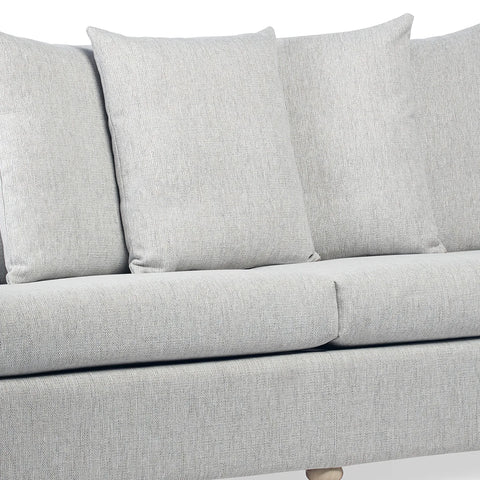 Desser Samford Rattan 3 Seater Sofa with Scatter Cushions in Pebble Fabric. Also available in 2 Seater, Swivel Chair, Swivel Rocker, Armchair and Footstool. Style with matching Coffee Table and Lamp Table. Choose from a variety of fabrics - Close Up of Scatter Cushions 