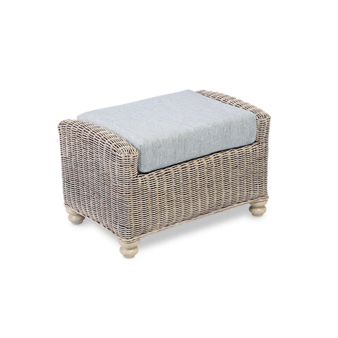 Desser Samford Rattan Footstool in Pebble Fabric - Pendle Village Furniture