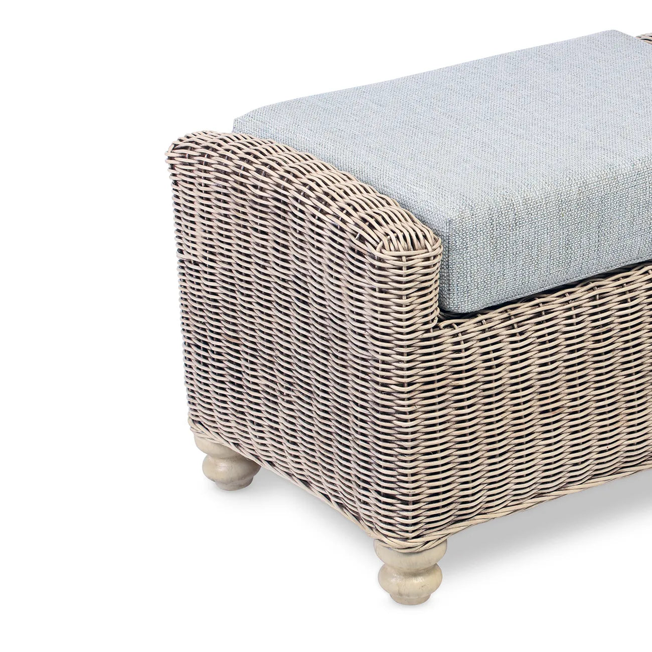 Desser Samford Rattan Footstool in Pebble Fabric - Pendle Village Furniture