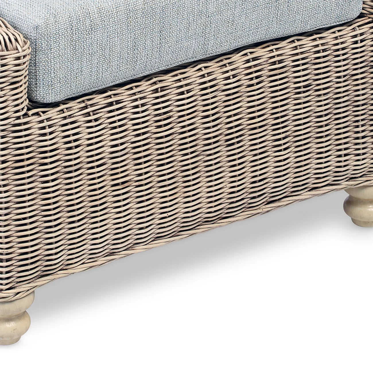 Desser Samford Rattan Footstool in Pebble Fabric - Pendle Village Furniture