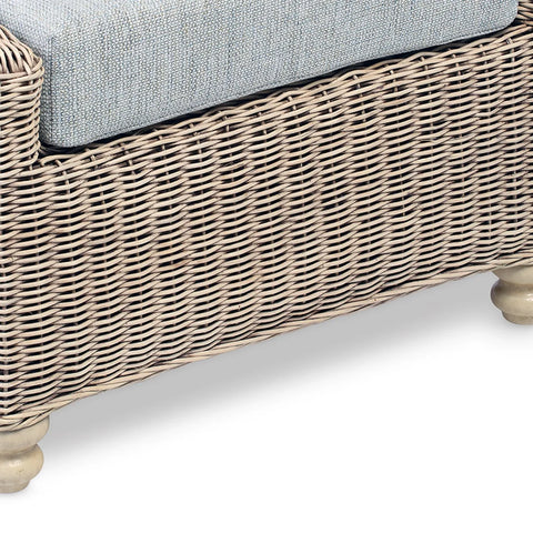 Desser Samford Rattan Footstool in Pebble Fabric - Pendle Village Furniture