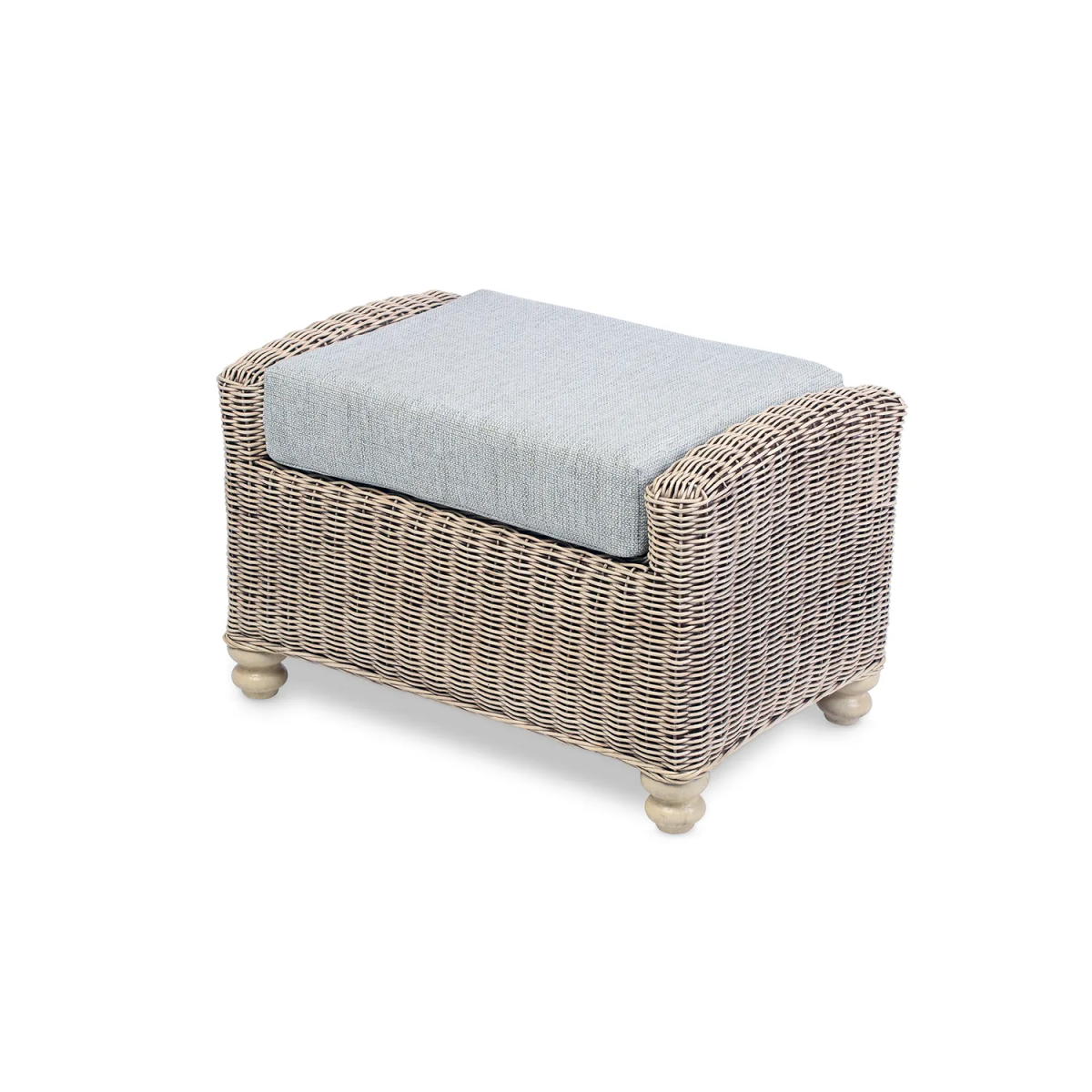 Desser Samford Rattan Footstool in Pebble Fabric - Pendle Village Furniture