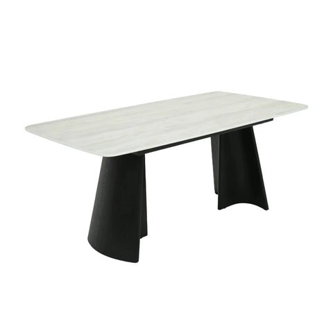 Stella dining table with grey stone-effect top