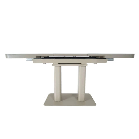 Cashmere dining table with drop leaf extension open
