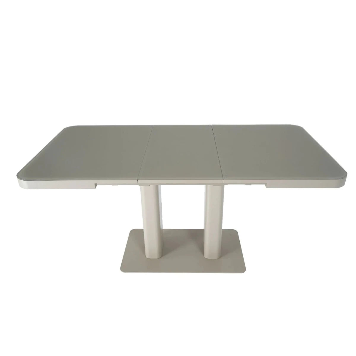 Modern extending dining table with pedestal base