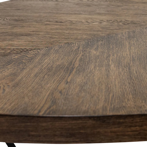 Sussex Dark Oak Dining Table with 6 Ellison Fabric Chairs - Pendle Village Furniture