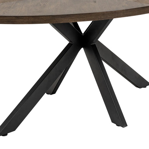 Sussex Dark Oak Dining Table with 6 Ellison Fabric Chairs - Pendle Village Furniture