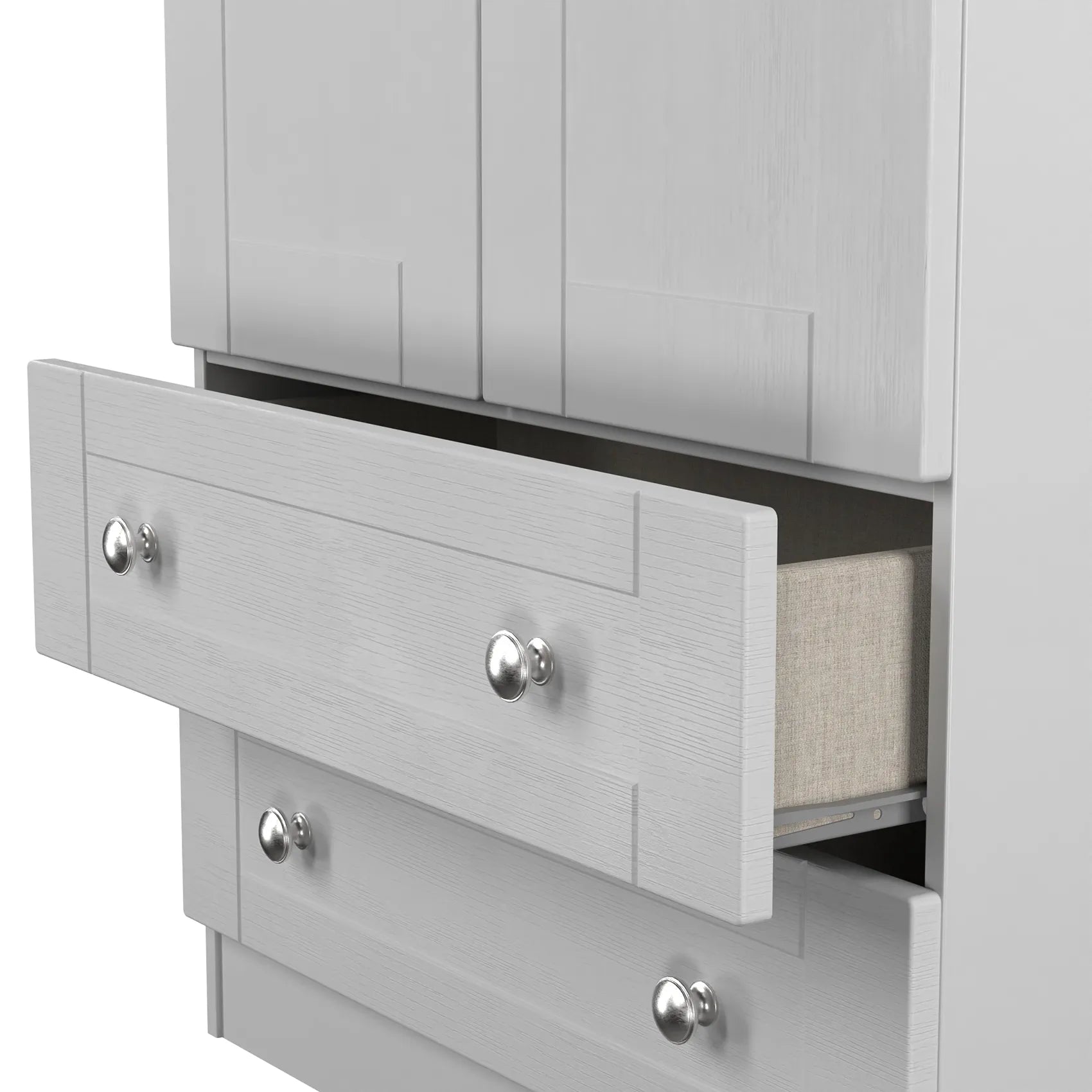 Sussex Double Wardrobe with 2 Drawers – Grey Ash