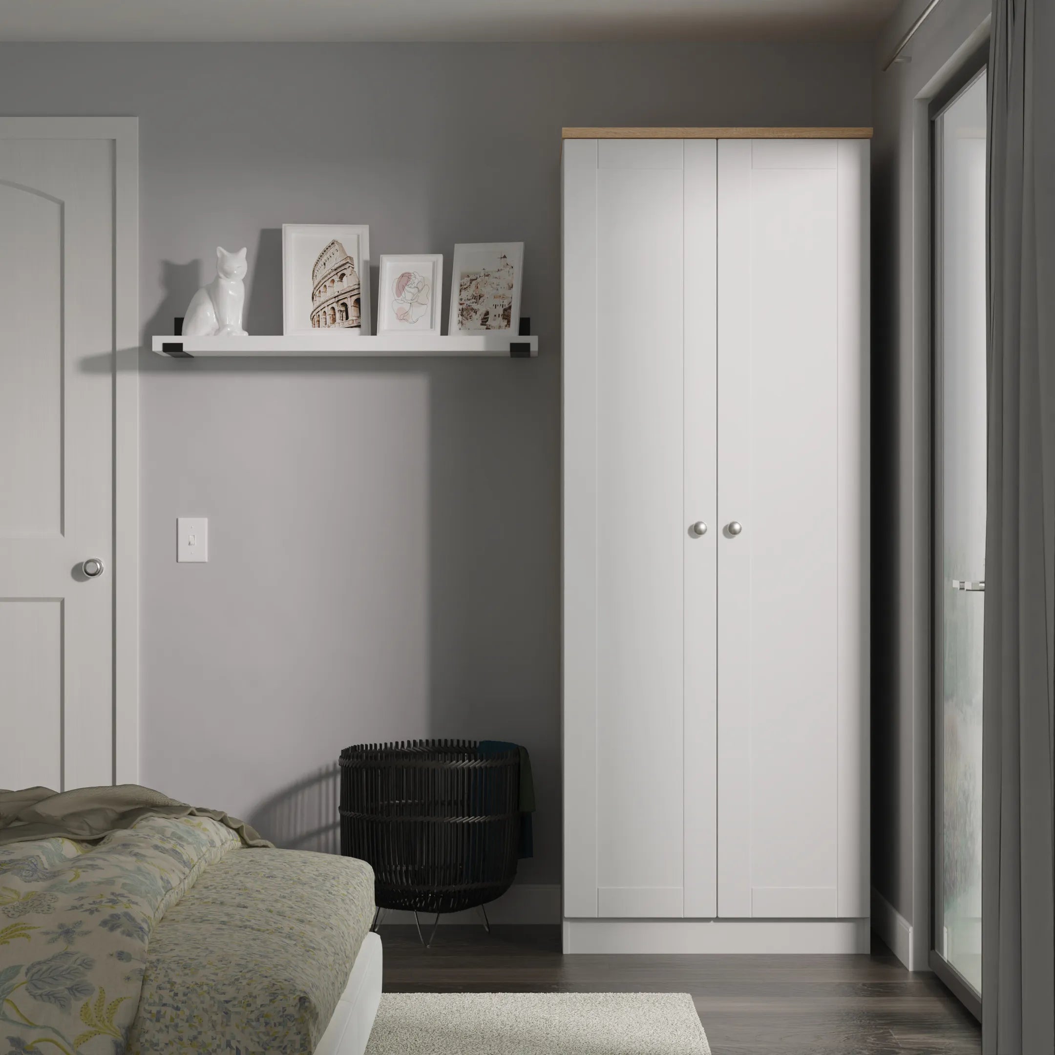 Sussex Double Wardrobe – Grey Ash - Pendle Village Furniture