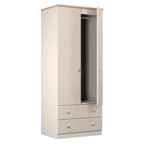 Sussex Double Wardrobe with 2 Drawers – Kashmir Matt